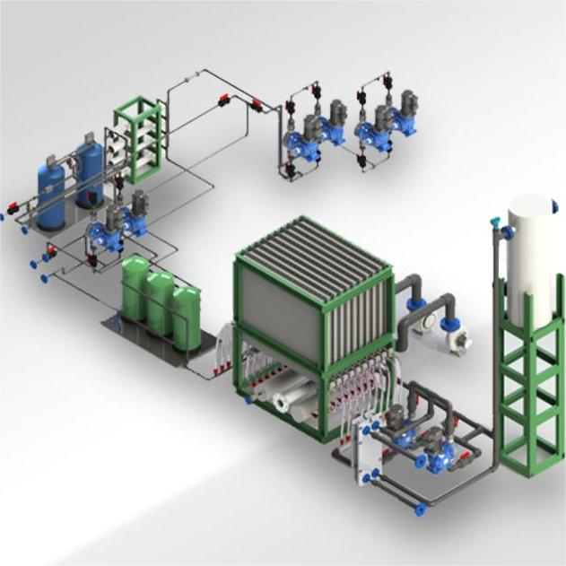 Strong sodium hypochlorite plant membrane electrolysis